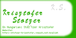 krisztofer stotzer business card